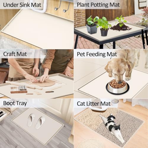 Silicone Coffee Maker Mat with Lip for Countertops