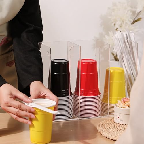 4 Compartments Acrylic Cup and Lid Holder