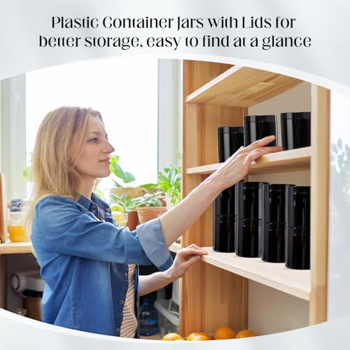 4 Pcs Plastic Jars Wide Mouth with Lids (4 Count)