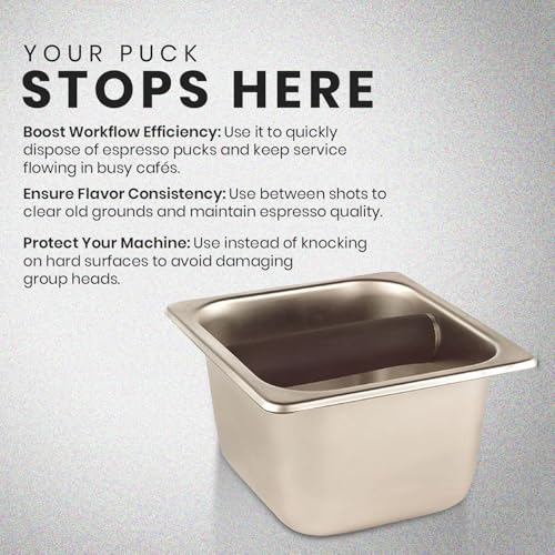 Stainless Steel Espresso Knock Box with Bar