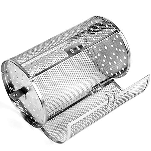 Stainless Steel Rotisserie Grill Roaster Drum Oven Basket Oven Roast Baking Rotary for Peanut Dried Nut Coffee Beans BBQ 5.51 x 10.43 inch