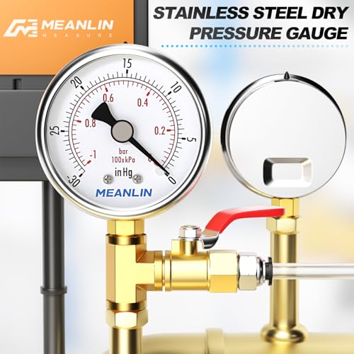 30inHG~0Psi Vacuum Gauge Stainless Steel 1