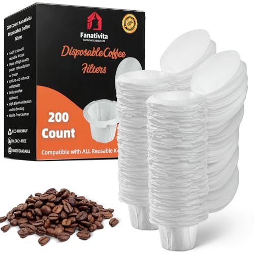 200ct Disposable K Cup Coffee Filters with Genius Lid (200 Count)