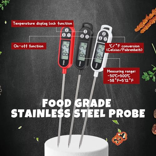 6 Pcs Food Thermometer Instant Read Probe BBQ
