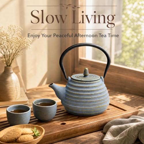 33.8oz Cast Iron Teapot for Stovetop