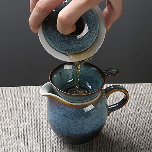 Tea Set Personality Tea Set Red Glaze Black Handle Oblique Teapot Oblique Teacup 10 Ceramic Tea Set Gift Box