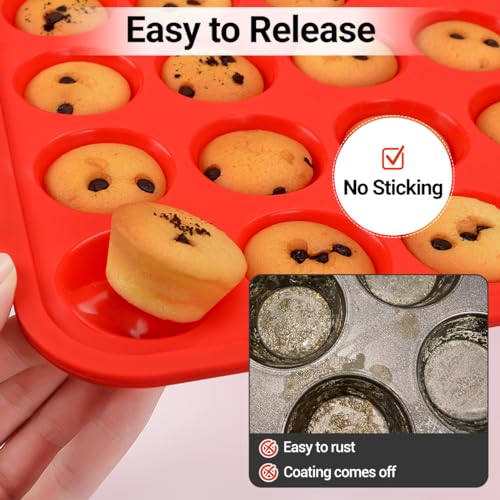 Silicone Muffin Pans for Baking (2 Count)
