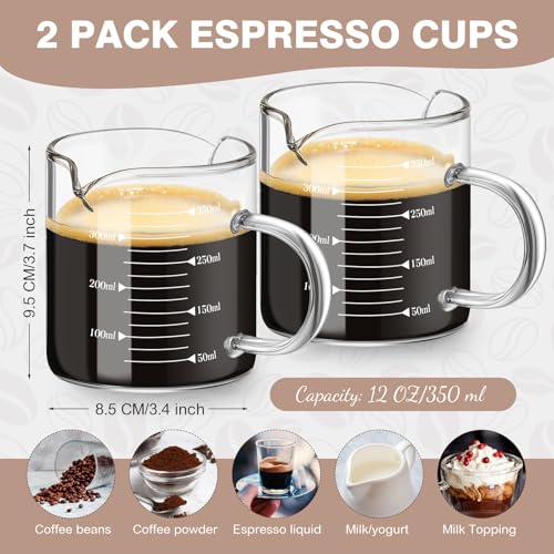 2 Pcs 12oz 350ml Espresso Cups (2 Count)