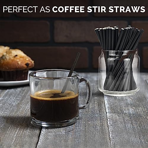500 Bulk] 5.75 inch Black Short Paper Straws (500 Count)