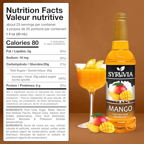 Mango Syrup Flavored Syrup for Cocktails (25.4 Fl Oz)
