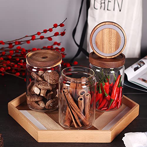 Glass Jars Food Storage Containers with Airtight Acacia Lids