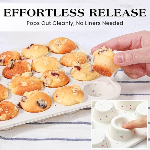 2 Pcs Mini Muffin Pans with Metal Reinforced Frame (2 Count)