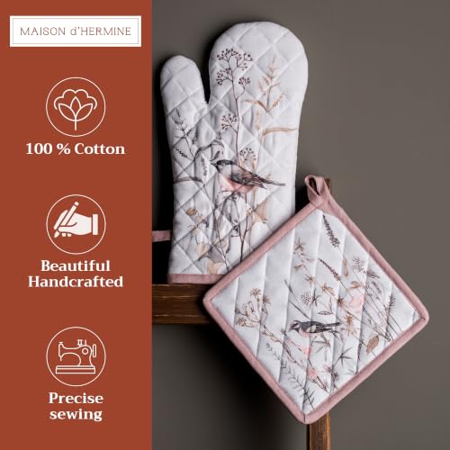 100% Cotton Oven Mitt & Pot Holder Set