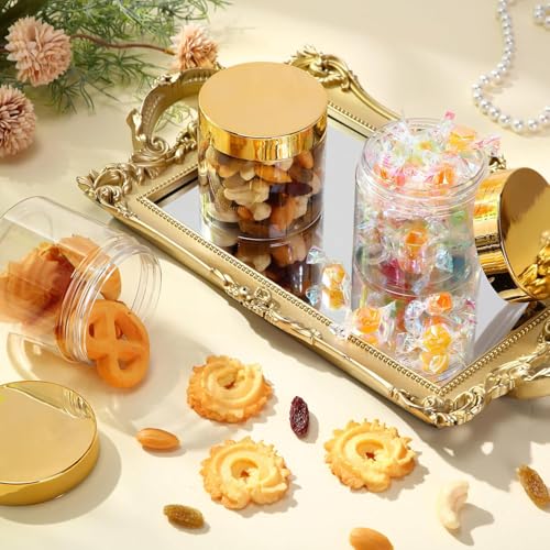 4 Pcs Plastic Jars Wide Mouth with Lids