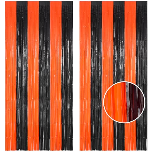 Party Foil Fringe Curtains Backdrop Halloween Decorations (2 Count)