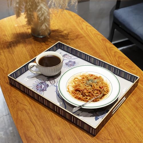 Rectangle Plastic Serving Tray with Handles