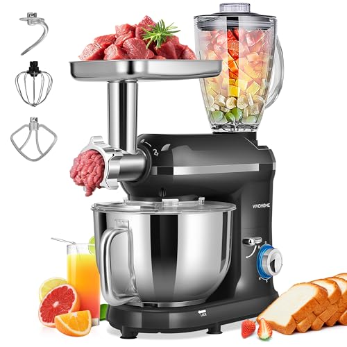 3-in-1 Stand Mixer, 6-Quart Tilt-Head Mixer, 10 Speeds, Black