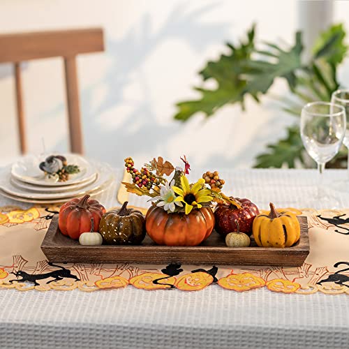 Decorative Wooden Tray Long Narrow Centerpiece Candle Holder