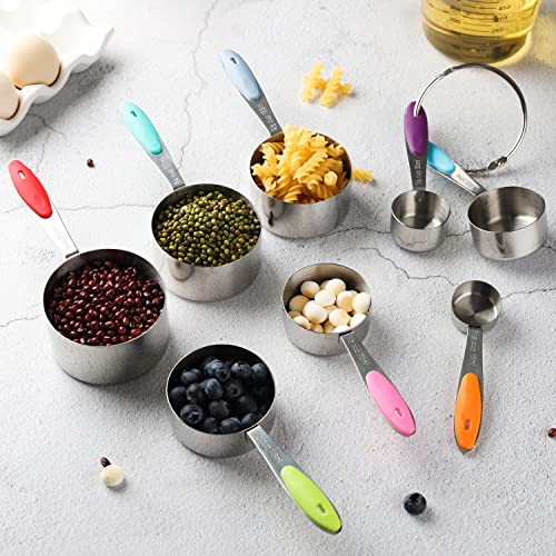 Measuring Cups Set of 8 Stainless Steel Stackable Nesting Measuring Cups