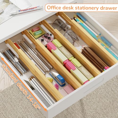 Bamboo Expandable Drawer Dividers (4 Count)