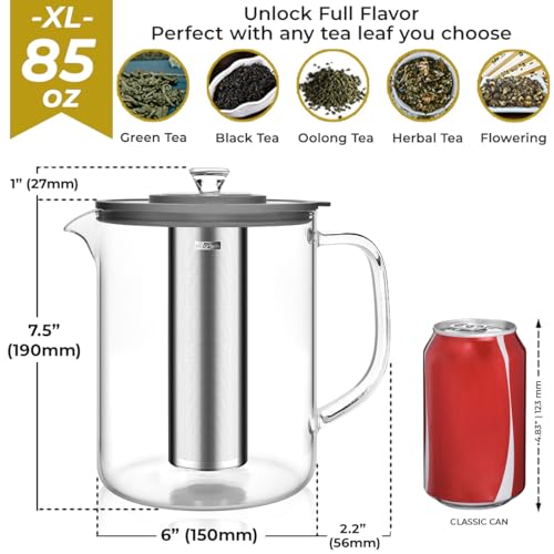 85oz Glass Tea Pot with Infuser (85 Count)