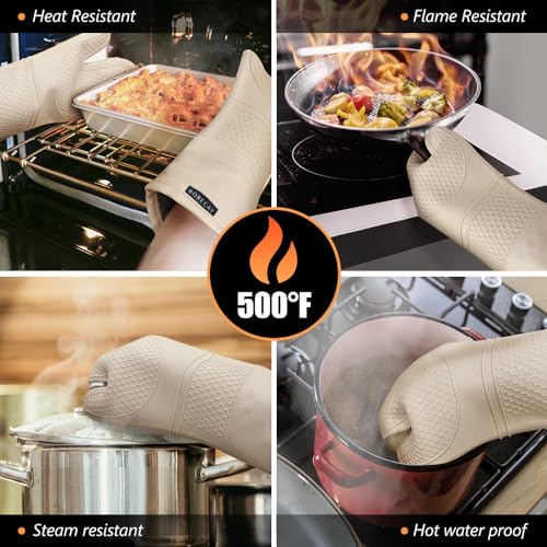 Silicone Oven Mitts and Pot Holders Sets