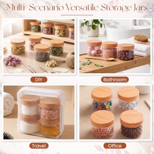 4 Pcs Plastic Jars Wide Mouth with Lids (4 Count)