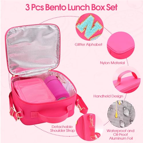 Lunch Box for Girls with 10oz Thermo 6 Compartment Bento Set