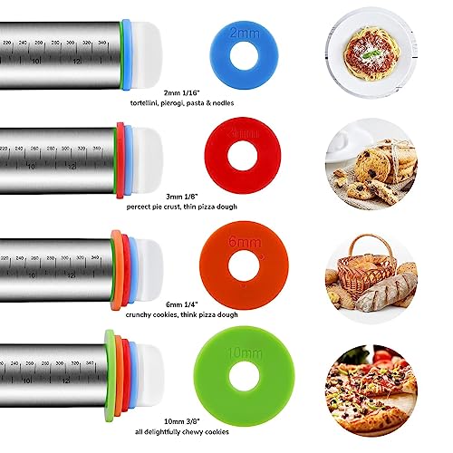 Stainless Steel Rolling Pin and Silicone Mat Set (2 Count)