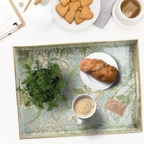 Plastic Serving Tray with Handles for Coffee Table