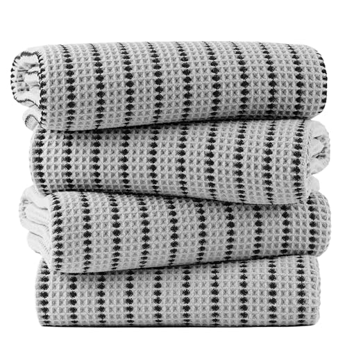 430 GSM Poly Blend Microfiber Quick Dry Waffle Bath Towel (4 Count)