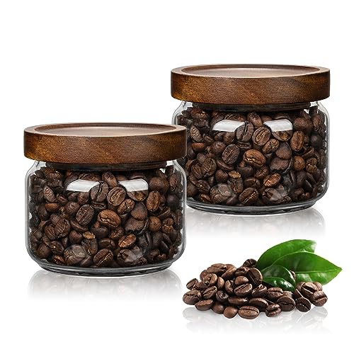 2PCS Small Glass Storage Jars with Airtight Lids