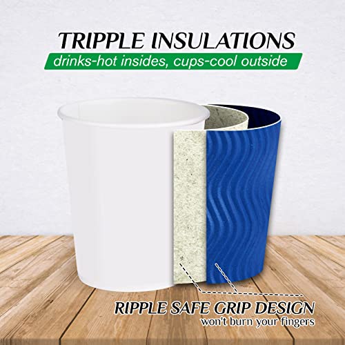 Disposable Paper Coffee Cups (120 Count)
