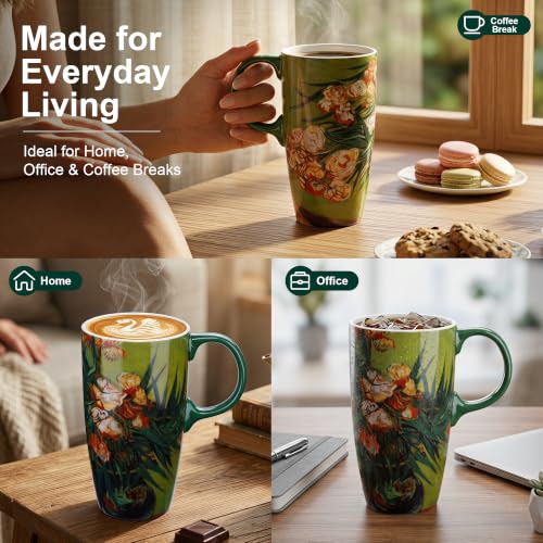 17oz Ceramic Coffee Mug with Lid