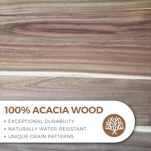Acacia Wood Serving Tray with Handles