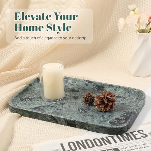 Marble Tray 12"x8" Marble Vanity Tray for Countertop Bathroom Kitchen Dresser