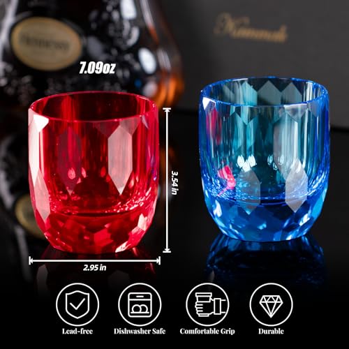 Crystal Whiskey Glasses Set of 2 Hand Blown Old Fashioned Glasses (2 Count)