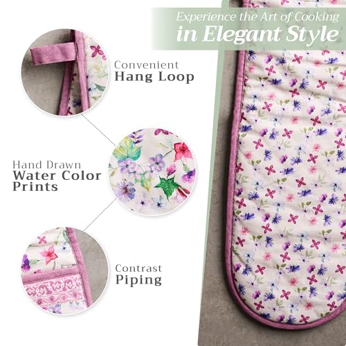 Double Oven Mitts 100% Cotton Double Oven Glove
