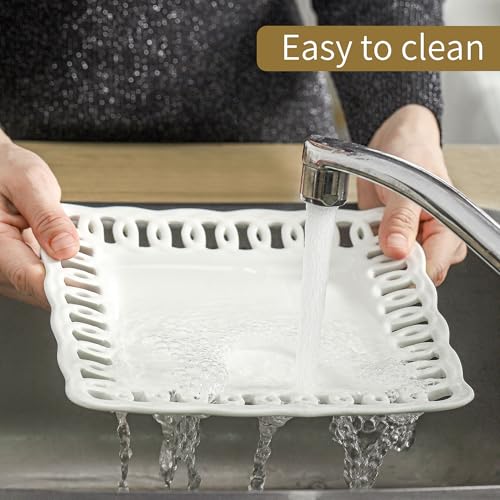 Ceramic Square Dinner Plates (4 Count)