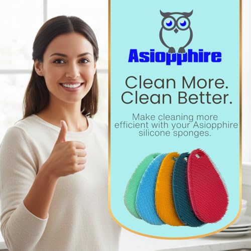 Silicone Sponge Dish Scrubber (5 Count)