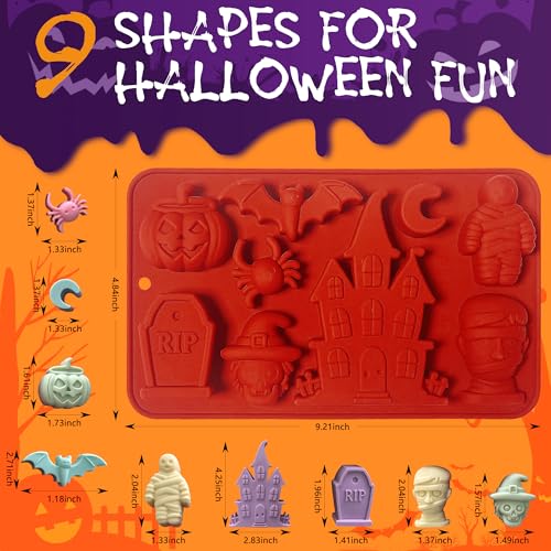 2pcs Halloween Molds Silicone for Chocolate (2 Count)
