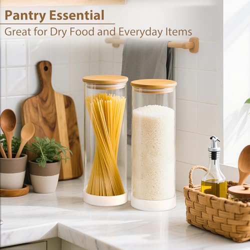 73oz Glass Spaghetti Pasta Containers for Pantry Organization (3 Count)