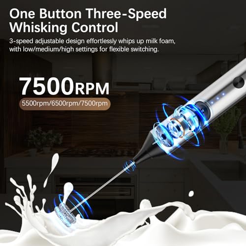 Rechargeable Milk Frother with Stand