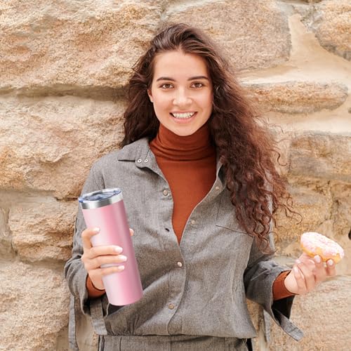 20 oz Skinny Tumbler with Lid and Straw (8 Count)