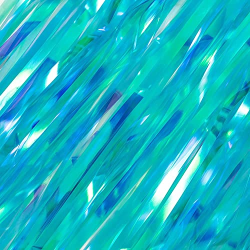 Iridescent Blue Fringe Curtains (2 Count)