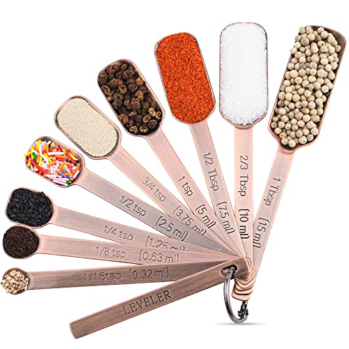 Copper Measuring Cups and Spoons Set 17