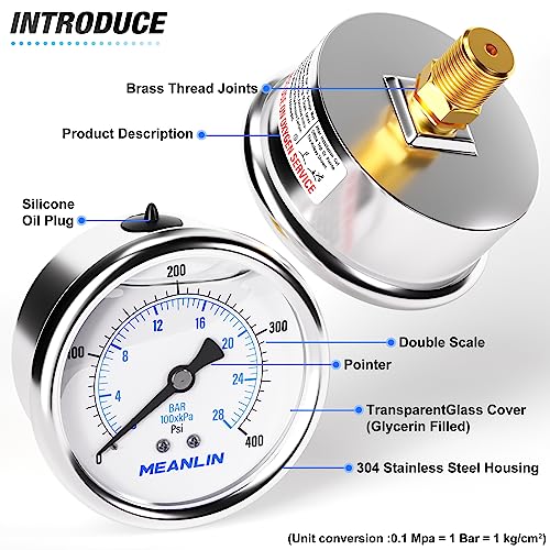 0~400Psi Stainless Steel 1