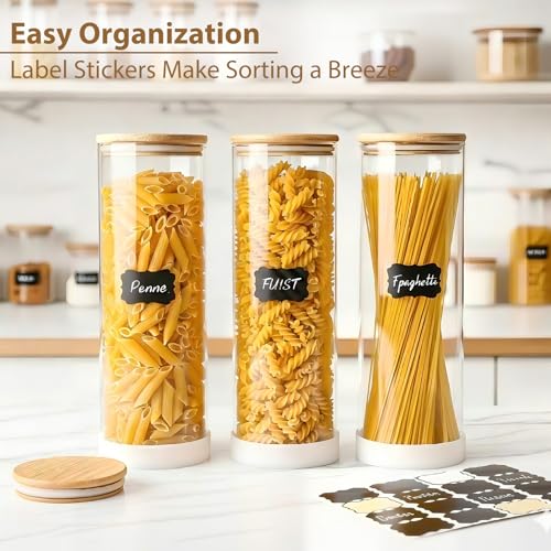 73oz Glass Spaghetti Pasta Containers for Pantry Organization (3 Count)