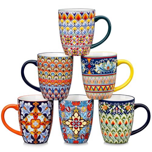 SIMI 16 oz Large Coffee Mugs Set of 6 (6 Count)