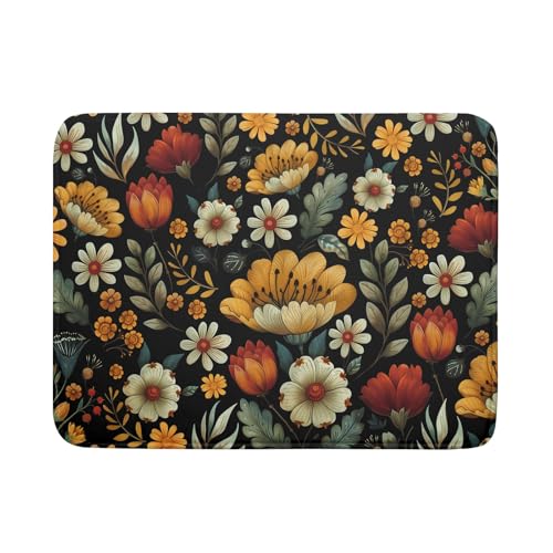 Vintage Boho Floral Dish Drying Mat for Kitchen Counter